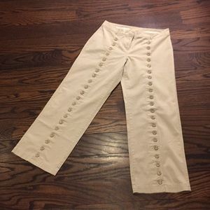 Anthropologie elevenses button-pleat cropped pants